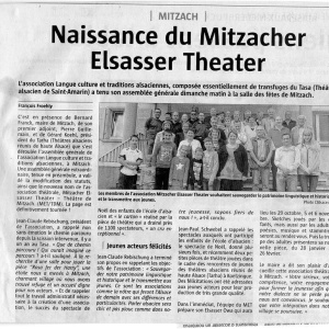 Création du Mitzacher Elsasser Theater